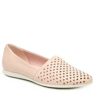 ECCO Blush Pink Touch Ballerina Leather Flat Shoes